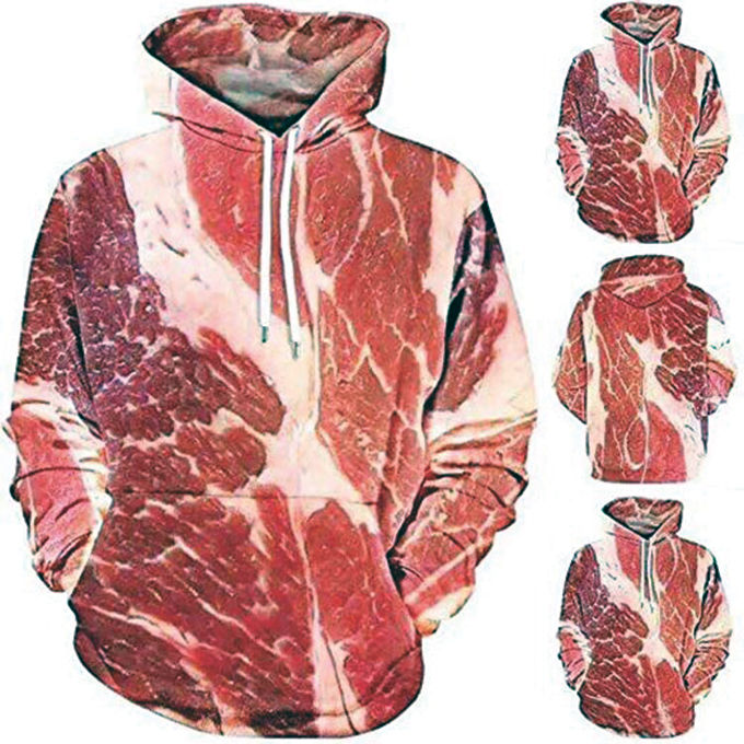 Raw meat hoodie