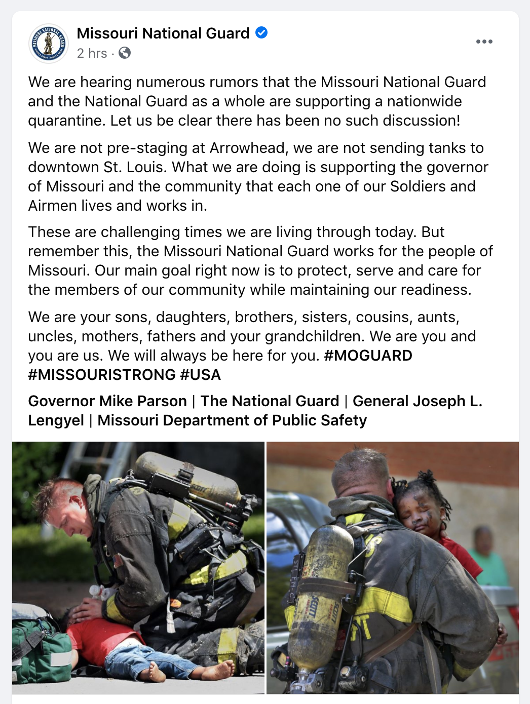 NATIONAL GUARD STATEMENT