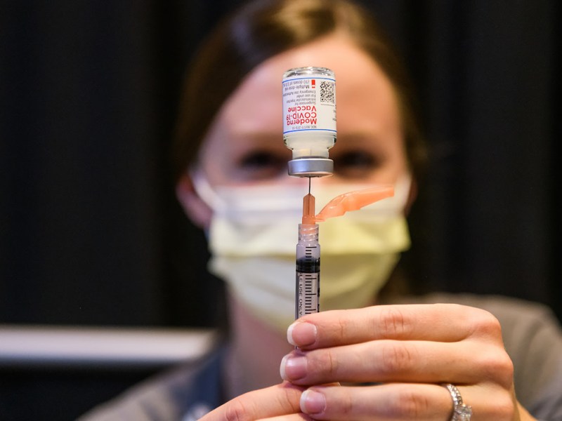 vaccine with a nurse.