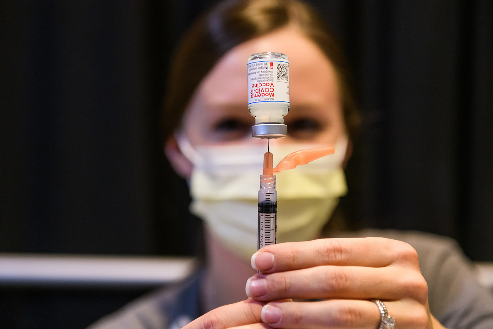 vaccine with a nurse.