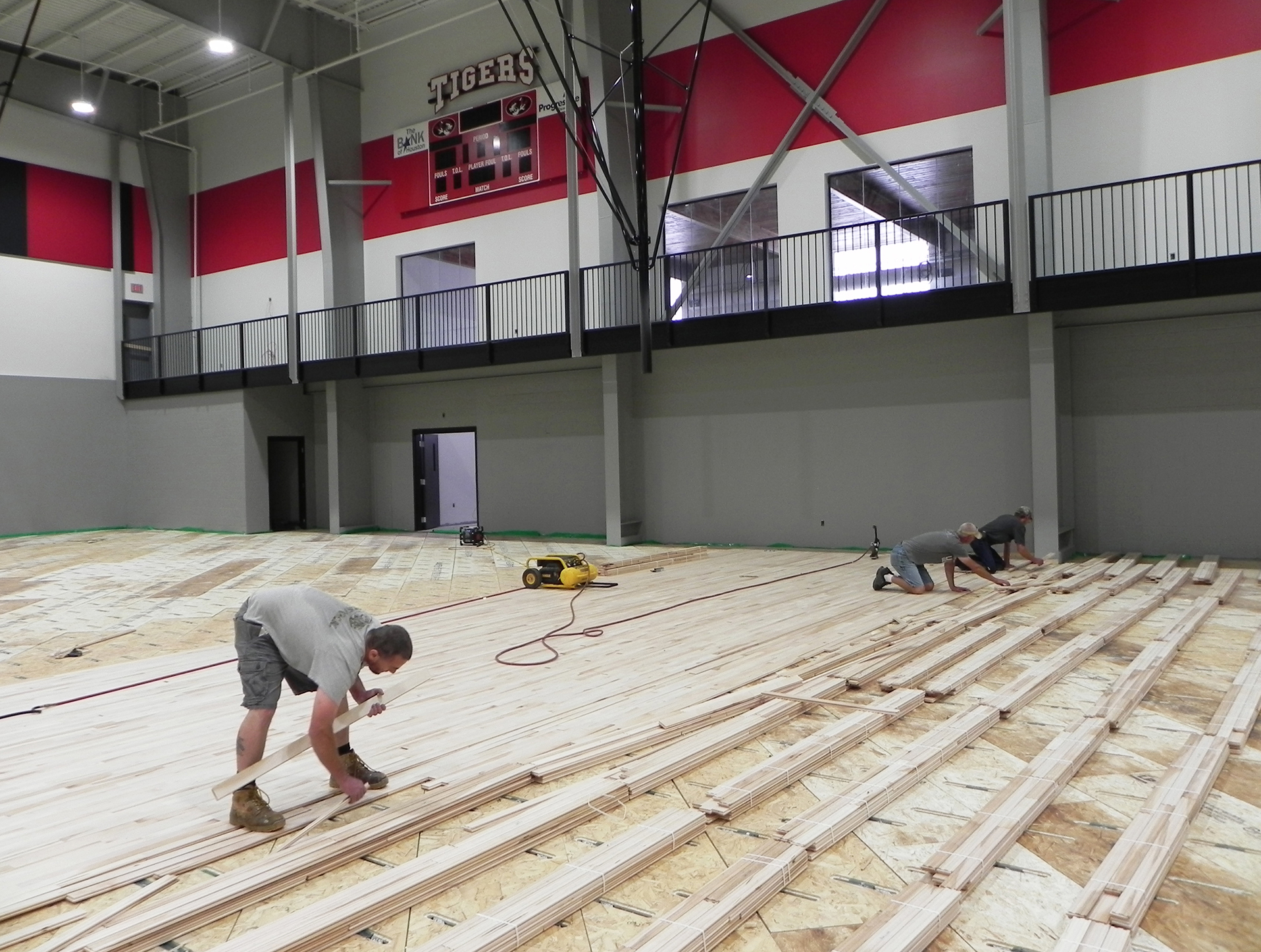 HHS Gym floor installation