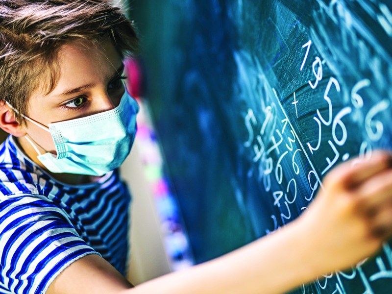 child in mask