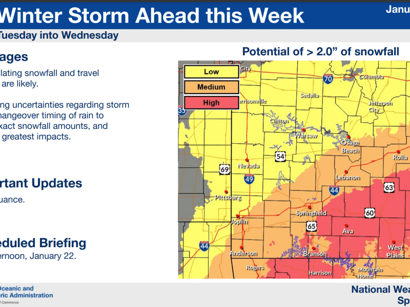 Predicted snow map