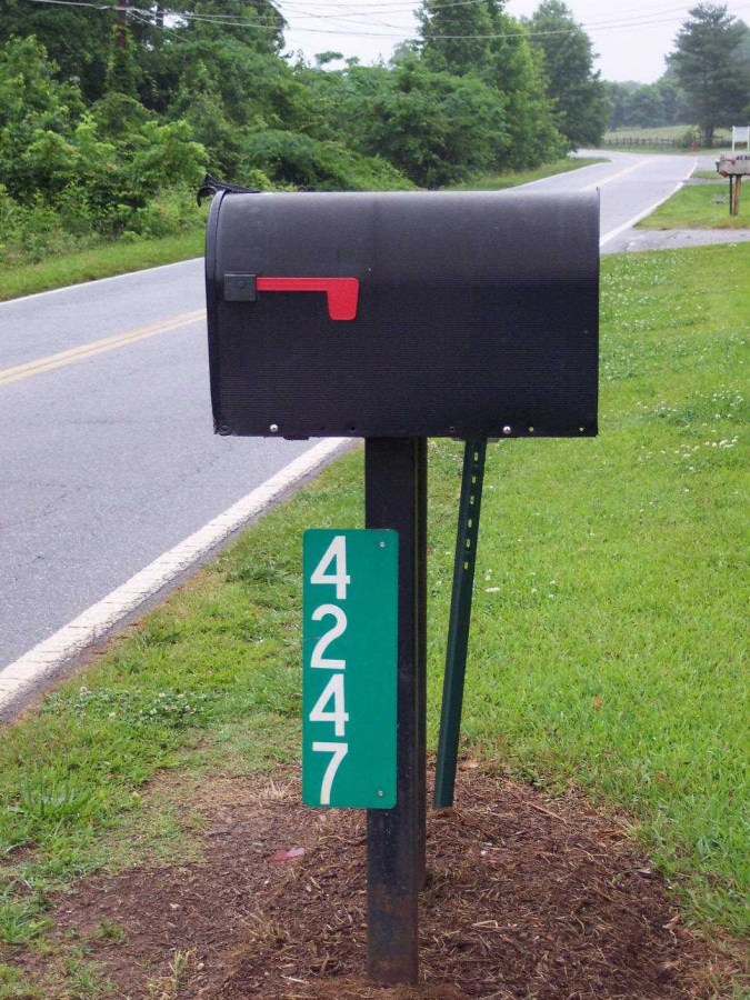 A 911 address on a mailbox photo