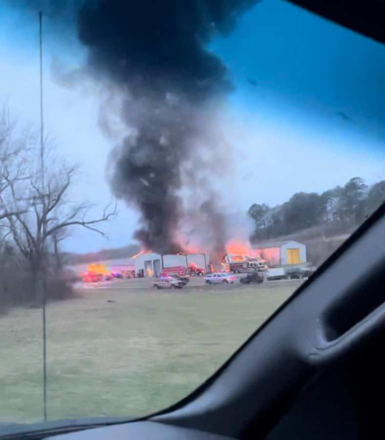 VIDEO: Eminence Fire Station engulfed by fire