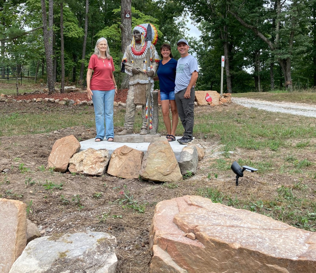 Trail of Tears segment recognized on Boiling Springs property; statue erected